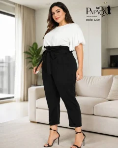 شلوار مام زنانه سایز بزرگ مشکی کد 3290