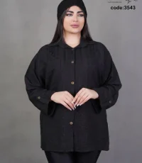 شومیز زنانه سایز بزرگ کد 3543 مشکی