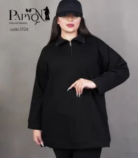 سویشرت دورس نیم زیپ سه نخ تو کرکی آنزیم‌دار 3524 | کیفیت اعلا